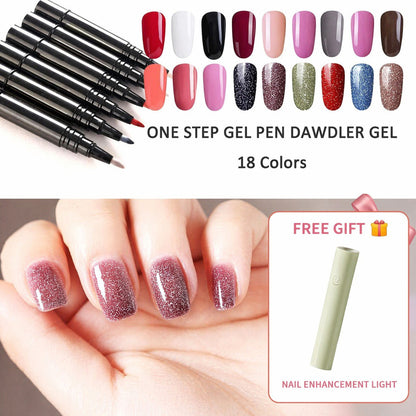 💅 KOOP 1, KRIJG 1 GRATIS! ✨ One Step Nail Gel Pen – Inclusief gratis mini UV-nagellamp – Geen basis- of topcoat nodig – perfect voor doe-het-zelf manicures onderweg 🎨💡✨