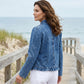 🧥 50% KORTING !! 🌸 Damesjeansjack met ruches en open voorkant – Lichtgewicht en vrouwelijk – Veelzijdig en chic 👗