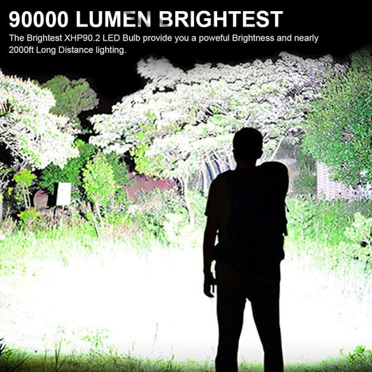 🔦 60% KORTING! 🎉 Oplaadbare zaklamp van 90.000 lumen – Extreem helder, waterdicht en lange batterijduur 📦