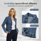 🧥 50% KORTING !! 🌸 Damesjeansjack met ruches en open voorkant – Lichtgewicht en vrouwelijk – Veelzijdig en chic 👗