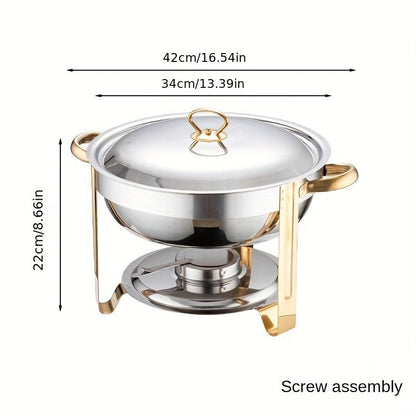 🔥 NU 60% KORTING! 🎄 Buffetset van roestvrij staal met chafing dish - Gelijkmatige hitte en duurzaam, perfect voor feestdagen en feestjes ✨