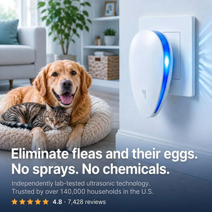 🏠 🔥🎁 50% korting 🥳 Verbeterde ultrasone ongedierteverjager, verjaagt vlooien, insecten en knaagdieren, werkt op netstroom