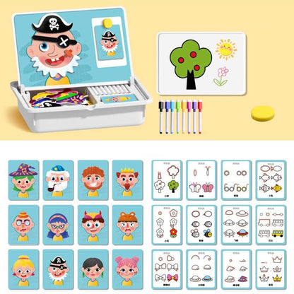 🧲 Magnetische Gezichtsdress-up Reisspel – Educatief Leerspeelgoed Dubbelzijdig voor Kleuters!