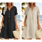 🏖️ 50% KORTING! 👗 Damesjurk met V-hals – losse pasvorm, zakken en ademend