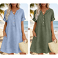 🏖️ 50% KORTING! 👗 Damesjurk met V-hals – losse pasvorm, zakken en ademend