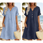 🏖️ 50% KORTING! 👗 Damesjurk met V-hals – losse pasvorm, zakken en ademend