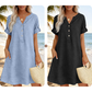 🏖️ 50% KORTING! 👗 Damesjurk met V-hals – losse pasvorm, zakken en ademend