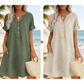 🏖️ 50% KORTING! 👗 Damesjurk met V-hals – losse pasvorm, zakken en ademend