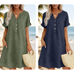 🏖️ 50% KORTING! 👗 Damesjurk met V-hals – losse pasvorm, zakken en ademend