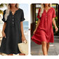 🏖️ 50% KORTING! 👗 Damesjurk met V-hals – losse pasvorm, zakken en ademend