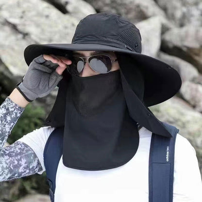 Professionele outdoor zonnehoed 🛡️ UPF50+ brede rand + gezichtsmasker, ademend ontwerp, bescherming tegen zon en insecten, de eerste keuze voor zomerse wandelingen 🥾
