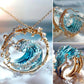 ❄️60% KORTING🌊Elegante set met ketting, ring en blauwe oorbellen