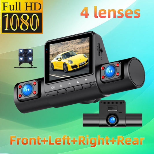 🚗 4K 4-kanaals autocamera | 1080P nachtzicht 🌙 | Parkeer- en botsingsbewaking 🛡️ ✅ 📹 - Heldere beelden dag en nacht ✅ 360° bescherming 🔄