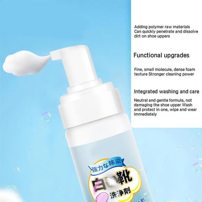 👟 TIJDELIJK 50% KORTING! 🧴 Universele schoenreiniger van schuim zonder naspoelen – 200 ml, draagbaar, snel, mild 🧼
