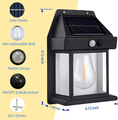 🔈🔈Black Friday: 60% korting op alles! 🔥– Wandlamp op zonne-energie met bewegingssensor van wolfraam: geen elektriciteit nodig, 12 uur autonomie & IP65! 🌙