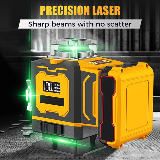 Hightech laserwaterpas ⚡ Variabele frequentiestraal zonder strooiing 🎯 Touchscreen-instelling voor dikkere lijnen, bediening met afstandsbediening, helder scherm – onmisbaar op de bouwplaats 🛠️