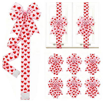 Zelfklevende achterkant, grote 3D-strik ❤️ Elegant hartvormig lint | Gemakkelijk af te scheuren en op te plakken ✨ Een must-have voor kerstversieringen