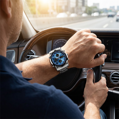📢📢60% KORTING!! ⏰ Waterdicht militair analoog-digitaal herenhorloge – 48 mm, multifunctioneel & roestvrijstalen band! 🕰️💪