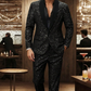 🔈🔈NIEUWE COLLECTIE 2026 - 60% KORTING !!!🧥👖Zwarte glitter smokingset voor heren