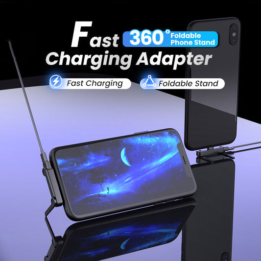 🔥50% KORTING! 🔋 Snellader met 360° draaibare telefoonhouder – handsfree, universeel en compact ontwerp 📱⚡✨