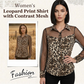 👚60% KORTING! 🐆 Damesblouse met luipaardprint en contrasterend mesh – Lange mouwen, aansluitend model en perfect voor zowel kantoor als avondje uit ✨