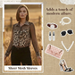 👚60% KORTING! 🐆 Damesblouse met luipaardprint en contrasterend mesh – Lange mouwen, aansluitend model en perfect voor zowel kantoor als avondje uit ✨