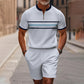 🔥60% KORTING🔥 Heren shirt en short set met kwartrits