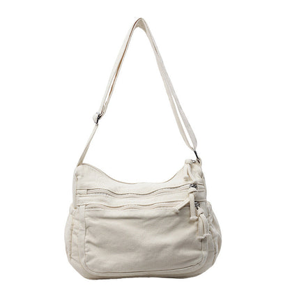 Tas van canvas met meerdere vakken 🎒 Lichtgewicht en duurzaam, verstelbare schouderband, kan als schoudertas of crossbodytas gedragen worden 👜