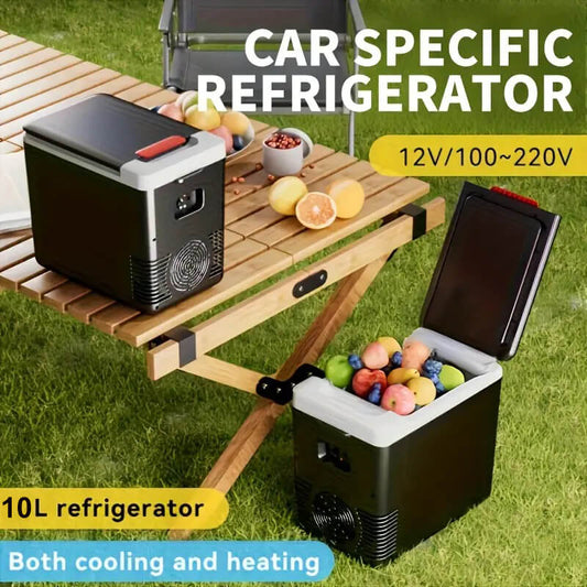 Draagbare autokoeler/verwarmer 🧊 20℃ temperatuurverschil, krachtige koeling/verwarming ♨️ Biedt ruimte aan 6 flessen water + snacks 🍎 Stille werking met slechts 45 decibel 🔇 Onmisbaar voor buitengebruik ⛺