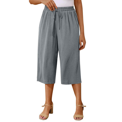 👖 LAATSTE DAG - 50% KORTING! ✨ Capribroek voor dames – met trekkoord in de taille, 6 kleuren, maten S-2XL 🌿