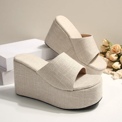 Sandalen die je langer laten lijken 👡 Instapmodel, dikke zool voor een optisch verlengend effect, antisliptextuur, comfortabel de hele dag, perfect voor de zomer ☀️