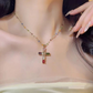 💎 50% KORTING!! ✝️ Kleurrijke ketting met kruisvormige hanger van strass – levendige glinstering, verstelbare lengte en een betekenisvol statement ✨