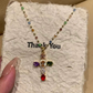 💎 50% KORTING!! ✝️ Kleurrijke ketting met kruisvormige hanger van strass – levendige glinstering, verstelbare lengte en een betekenisvol statement ✨