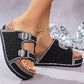 👡 50% KORTING! ✨ Sandalen met dubbele gespen en kurken hak – elegant ontwerp, comfortabele pasvorm en perfect voor een stijlvolle zomerlook 💎