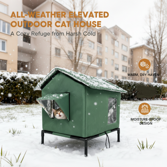 🐱 50% KORTING!🔥🏠 Waterdicht kattenhuis voor buiten – verhoogd, demonteerbaar en opvouwbaar – ideaal voor zwerfkatten, in de tuin en op het balkon – weerbestendig en flexibel🐾💤