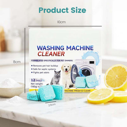 🏆 LAATSTE DAG AANBIEDING! 🔥 TIJDELIJKE AANBIEDING: 2 KOPEN, 1 GRATIS 🎁 Wasmachine-reiniger – 12 tabletten, reinigt de binnentank grondig en verwijdert dierenharen en geurtjes 🧼