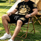 👕 NU 50% KORTING! 👑 Set met T-shirt en korte broek met Gold Crest-print voor heren – Stijlvol, ademend en perfect voor ontspannen zomerdagen of sportieve looks 🩳