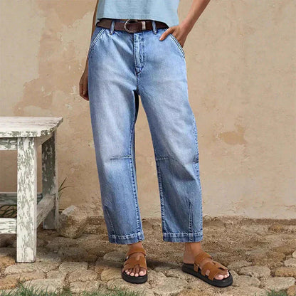🌟 Damesjeansshort met hoge taille en wijde pijpen – Verlengt de benen & vintage wassing – Casual cropped broek – perfect voor de zomer, het strand of een vrije dag 👒