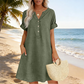 🏖️ 50% KORTING! 👗 Damesjurk met V-hals – losse pasvorm, zakken en ademend