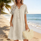 🏖️ 50% KORTING! 👗 Damesjurk met V-hals – losse pasvorm, zakken en ademend