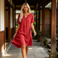 🏖️ 50% KORTING! 👗 Damesjurk met V-hals – losse pasvorm, zakken en ademend
