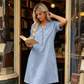 🏖️ 50% KORTING! 👗 Damesjurk met V-hals – losse pasvorm, zakken en ademend