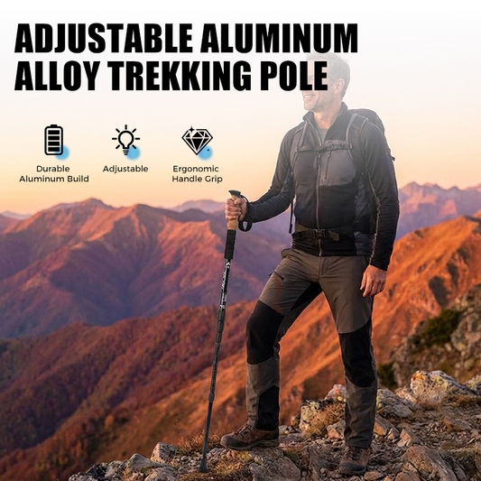 💥50 Korting! 💥🏔️🦯Telescopische Trekking Stok met Ergonomische Handgreep | Compact & Lichtgewicht💪