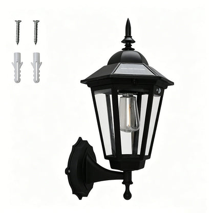 💡 Zonne-energie wandlamp met bewegingssensor | Drie verlichtingsmodi · Weerbestendig en regenbestendig | Verlichting voor de veranda, het terras en buiten 's nachts