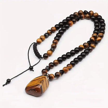 🔥50% KORTING NU🦁 Natuurlijke Tijgeroog Kralenketting voor Heren – Stijlvolle Sieraden met Energiesteen voor Dagelijks Gebruik & als Cadeau 🎁
