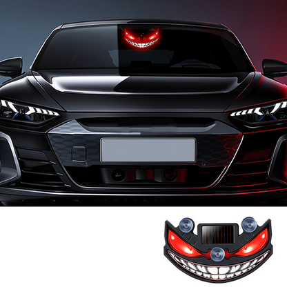 🔥 50% KORTING! 😈 Solar LED-waarschuwingslampje voor de auto „Teufelssauge“ ✨ Trillingssensor, opladen via USB en zonne-energie, universeel voor personenauto’s en vrachtwagens
