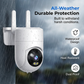 📹 Slimme beveiligingscamera met dubbele lens | Nauwkeurige persoonsdetectie dankzij dubbele lens · 360° panoramisch beeld · IP66 weerbestendig