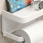 🚽 50% KORTING! 🧻 Wandgemonteerde toiletrolhouder met plank – PP – Boren niet nodig & waterdicht voor de badkamer