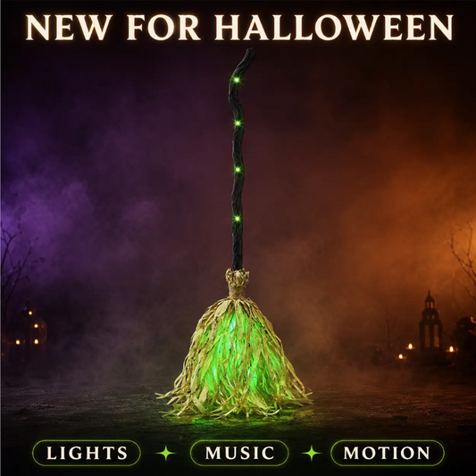 🧙‍♀️ Vroege Halloween Deal – 50% KORTING! Bewegende Heksenbezem met Licht & Geluid | Voor Een Griezelige Sfeer 🎃