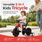 💥 50% korting! 🚲 3-in-1-driewieler voor kinderen – kinderwagen, driewieler & loopfiets. Licht (2,8 kg) & opvouwbaar. Zeer sterk koolstofstaal, EVA-wielen. Voor kinderen van 2–6 jaar, max. 90 kg. Rood/blauw/roze/geel 🛡️